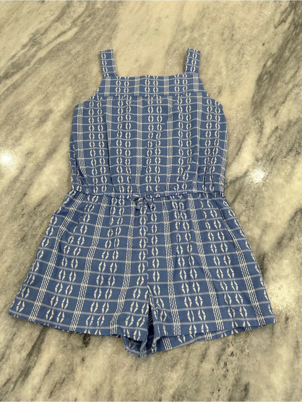 Carter's Blue Patterned Girls Romper size 7